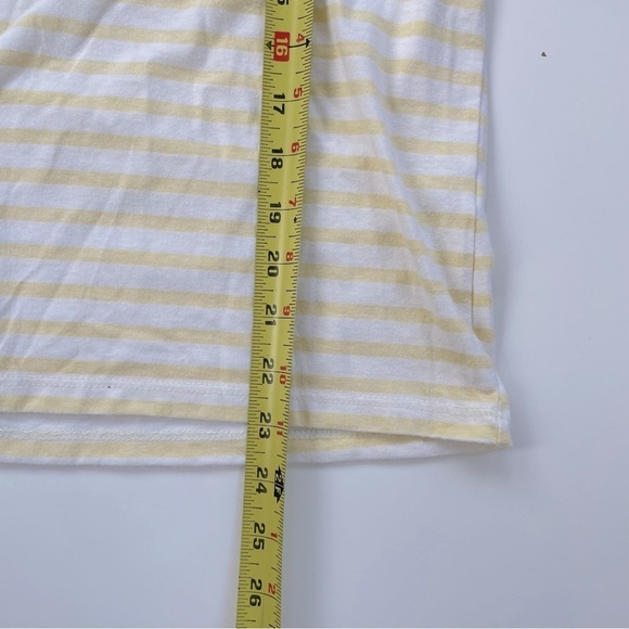 Marine Layer Women's Yellow White Striped Crewneck Short sleeve Tee Size Small - Picture 7 of 7